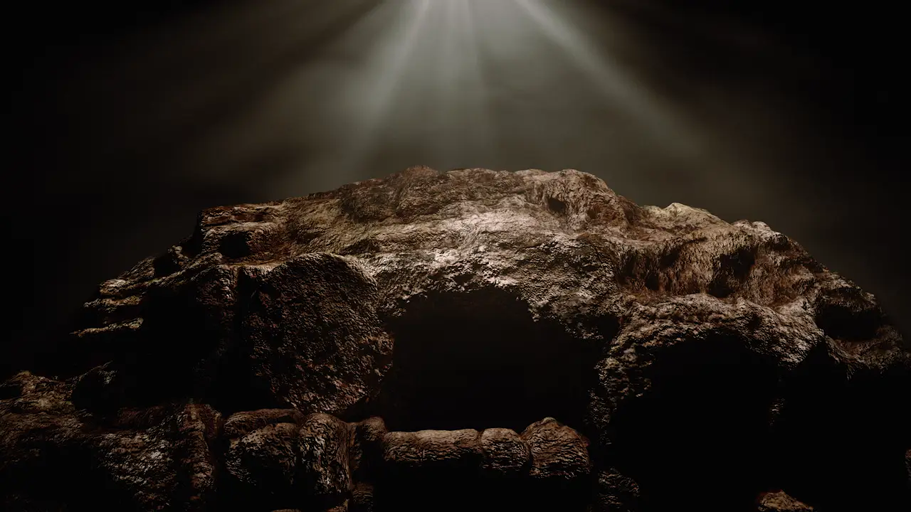 Grave motion background for easter moments